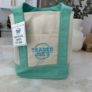 Trader Joe's Mini Pastel Canvas Tote Bag